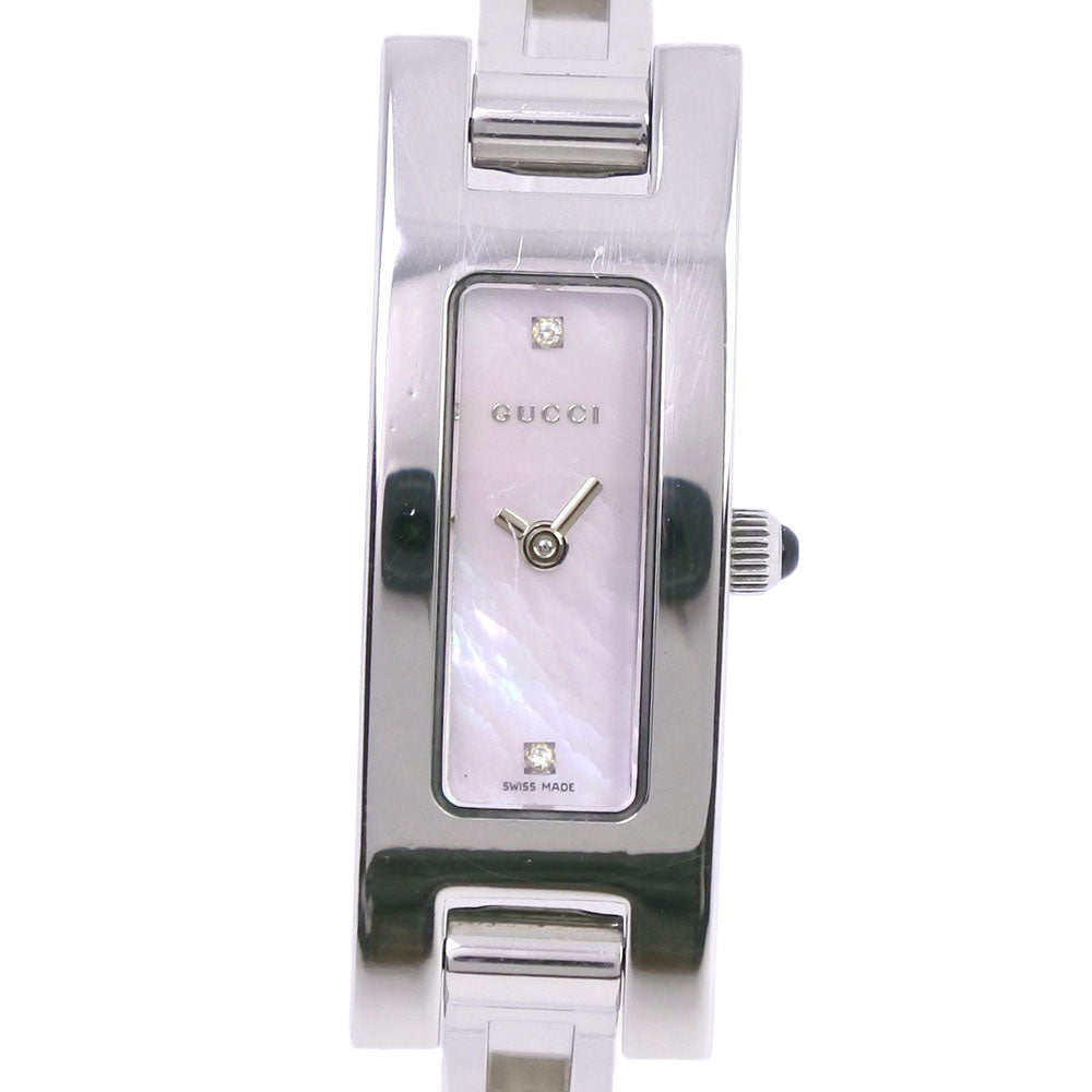 GUCCI Watches Quartz 3900L Stainless Steel Silver 2P diamond Pink shell dial Women d