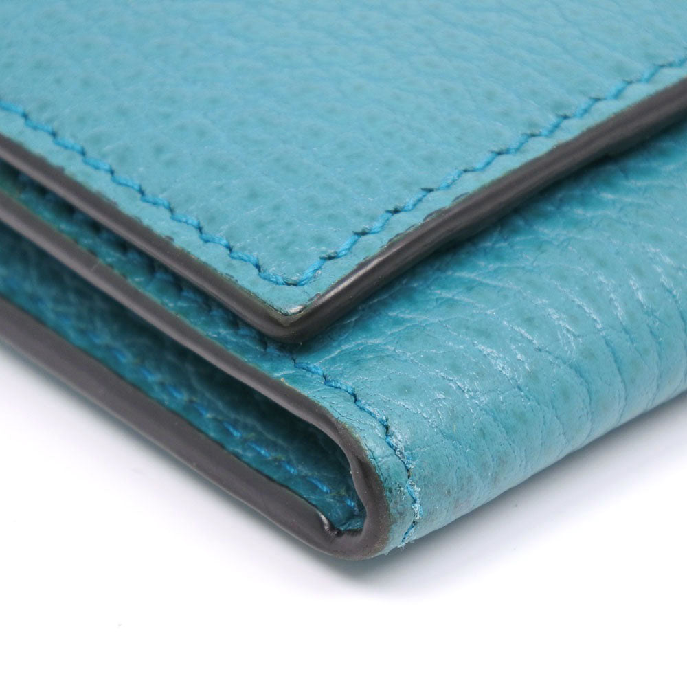 GUCCI Long Wallet Purse 449279 leather Blue green Interlocking GG unisex(Unisex)