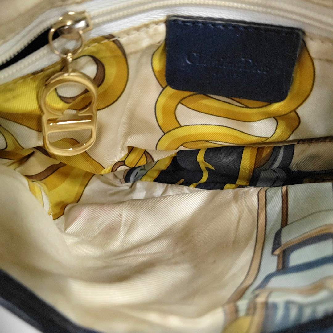 Dior Saddle Navy Oblique with Multicolor Silk Lining