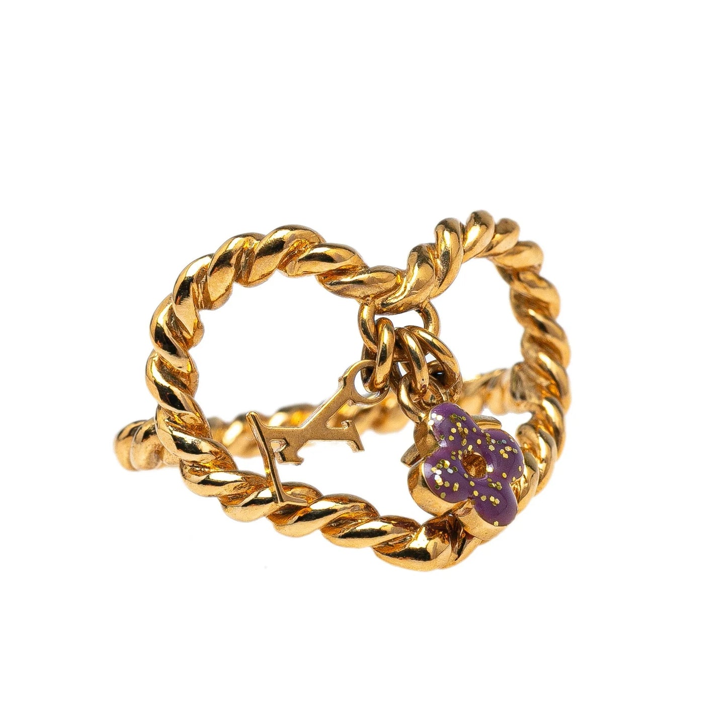 Gold Louis Vuitton Gold Plated Monogram Sweet Heart Ring