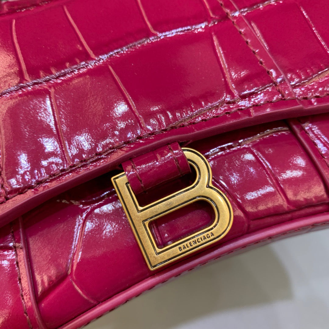 Top Quality Hourglass Mini Handbag With Chain In Dark Red, For Women, Bags 4.7in/12cm