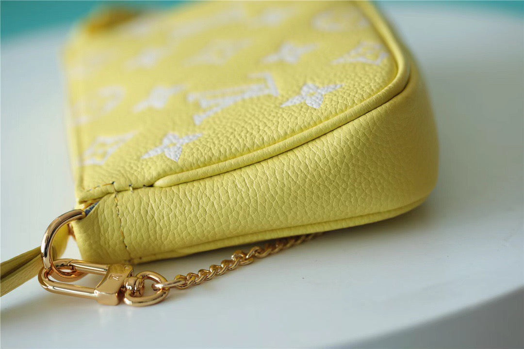 Top Quality Mini Pochette Accessoires Monogram Empreinte Lemon Curd Yellow For Women, Shoulder And Crossbody Bags 15.5cm/6.1in Top Quality M46129