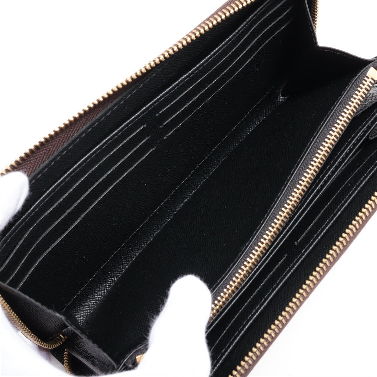 Louis Vuitton Giant Monogram Reversee Zippy Wallet M69353 Camel X Black Round Zipper Wallet