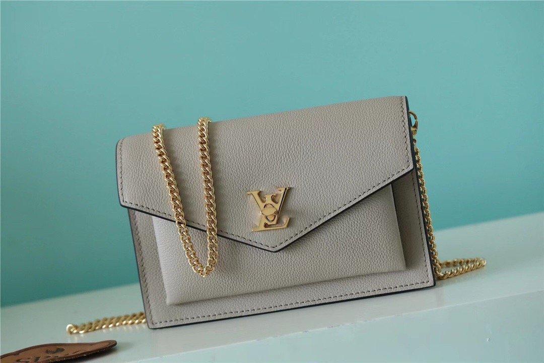 Top Quality Mylockme Chain Pochette Grey For Women, Shoulder and Crossbody Bags 7.5in/19cm Top Quality