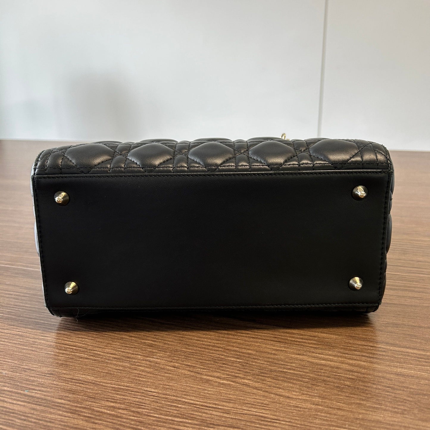 CHRISTIAN DIOR Lambskin Cannage Small My ABCDior Lady Dior Black LB121106