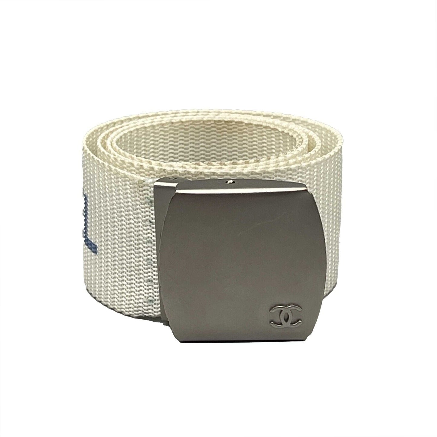 CHANEL - 99S 1999 Logo Adjustable Nylon Web - White - XS/S - Belt
