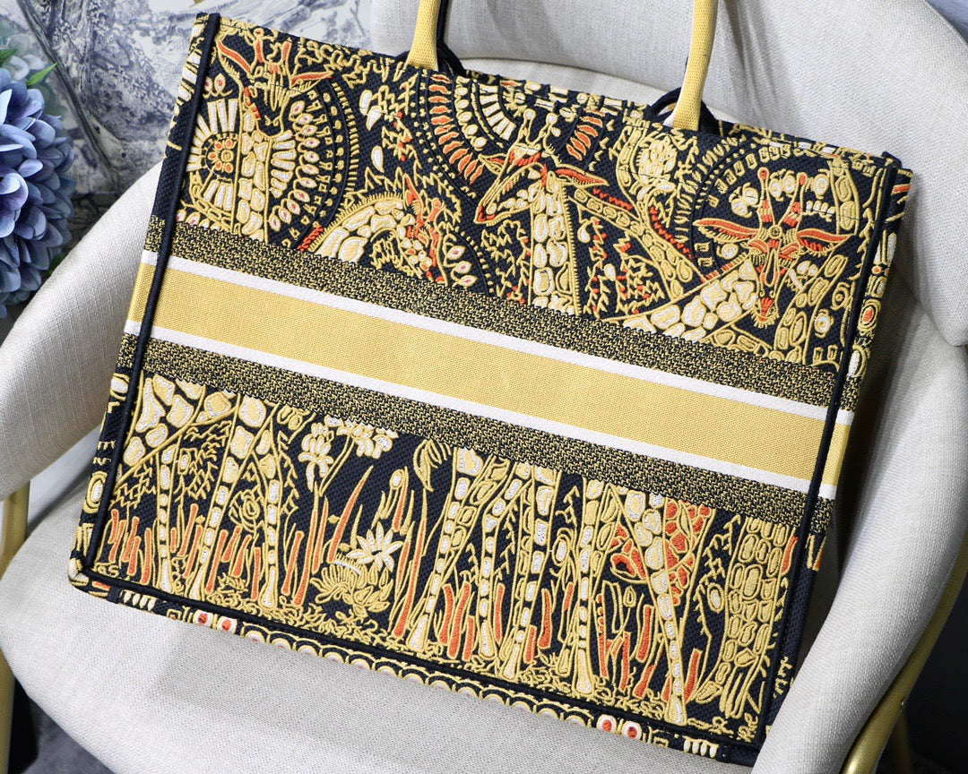 Top Quality Large Book Tote Yellow Multicolor, For Women, Womens Handbags 16.5in/42cm CD