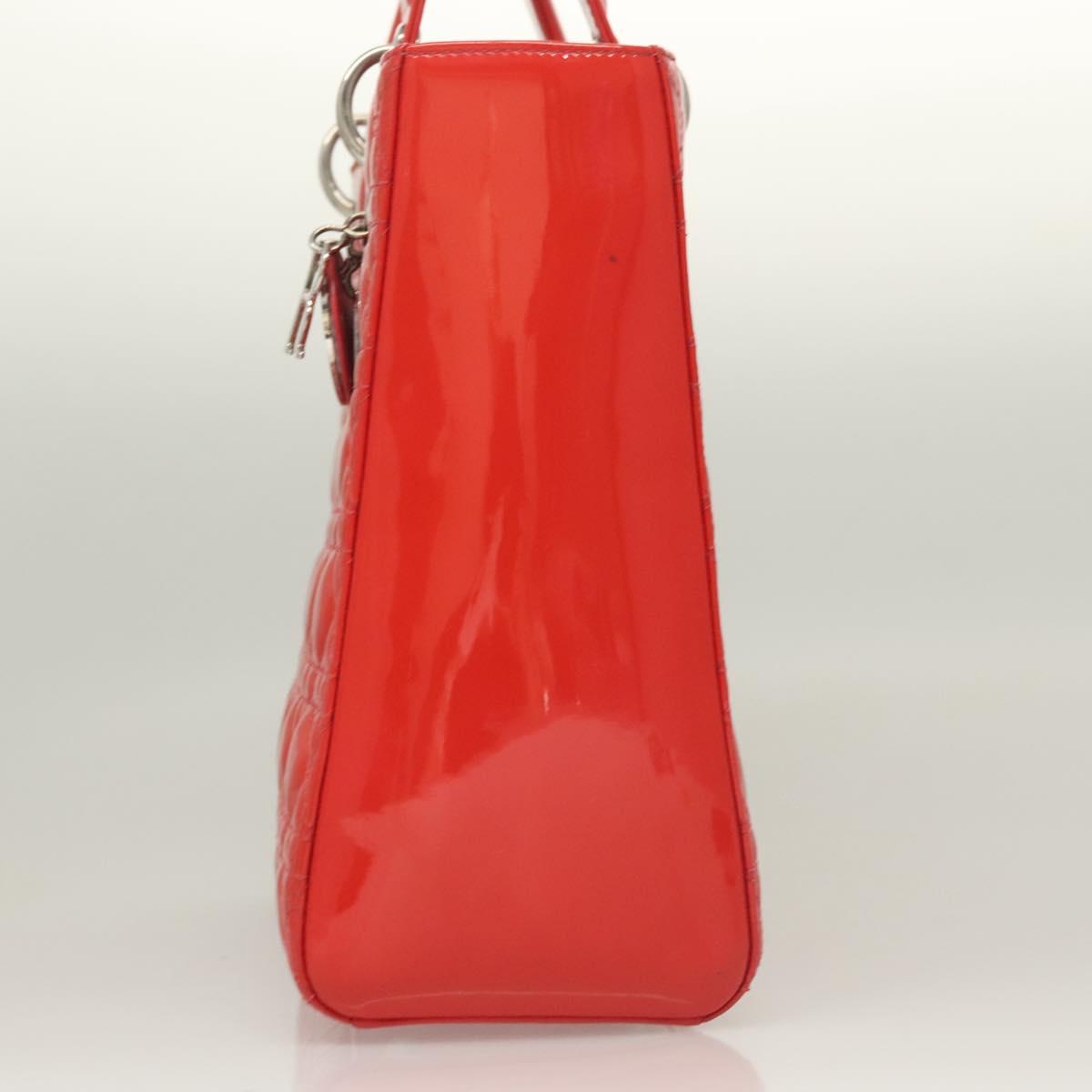 Christian Dior Lady Dior Patent Patent Leather Red Patent_Leather Bag ()