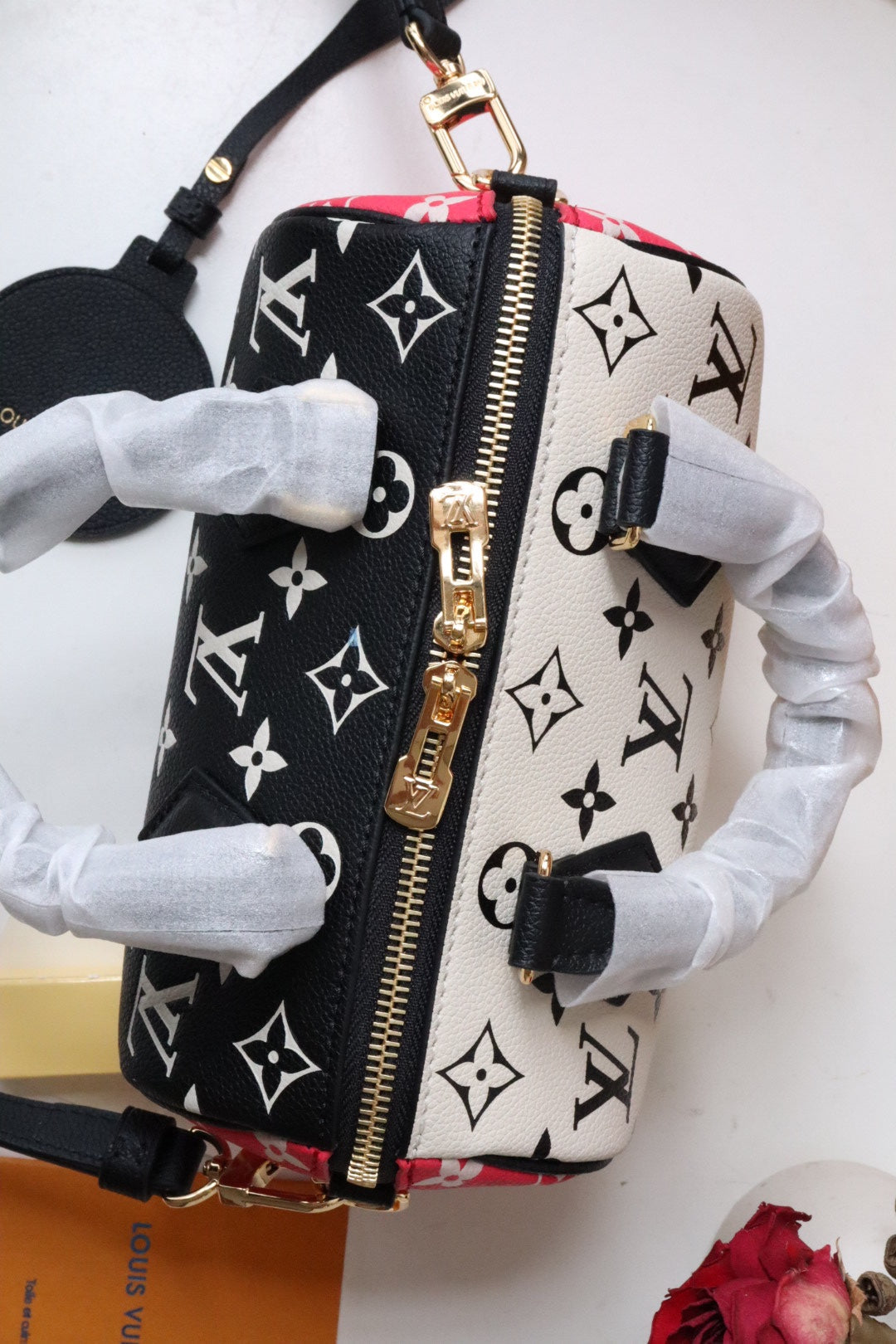 Top Quality Speedy Bandoulière 20 Monogram Empreinte Black/White/Pink For Women, WoHandbags 8.1in/21cm Top Quality M46088
