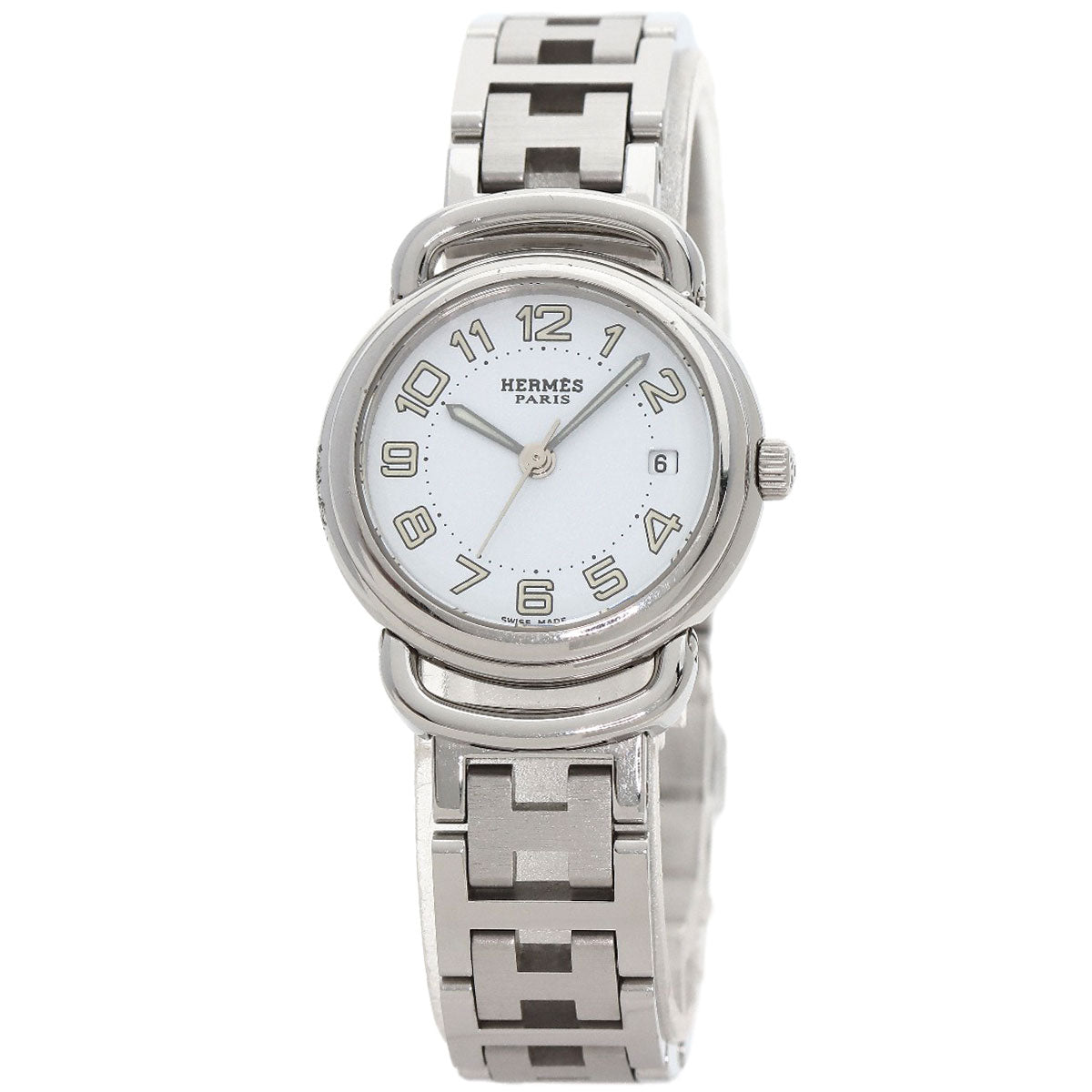 HERMES Watches Quartz PU2.210 Stainless Steel , Stainless Steel Silver Pullman white dial Women d