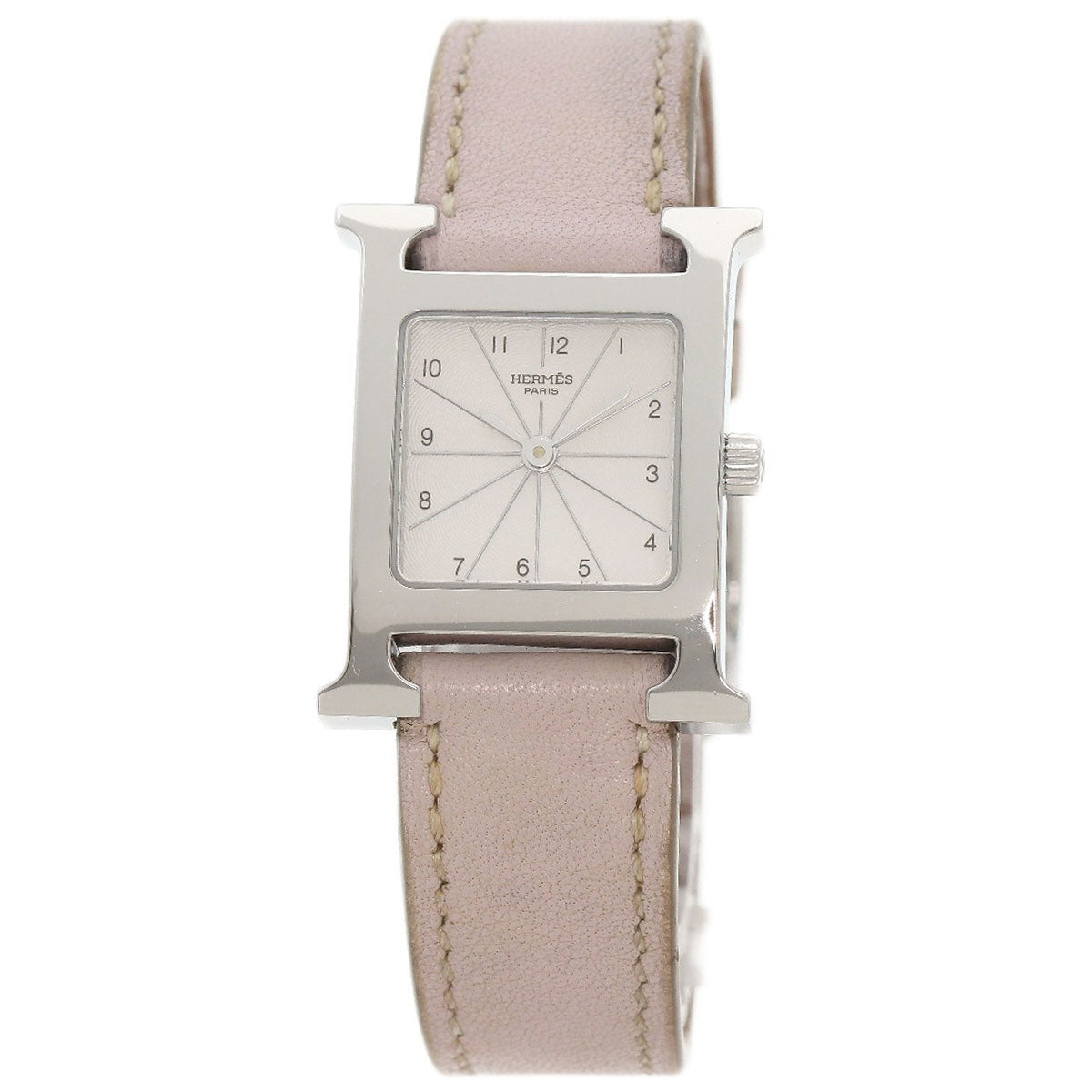 HERMES Watches Quartz HH1.210 Stainless Steel, Leather Silver H watch white dial Women d