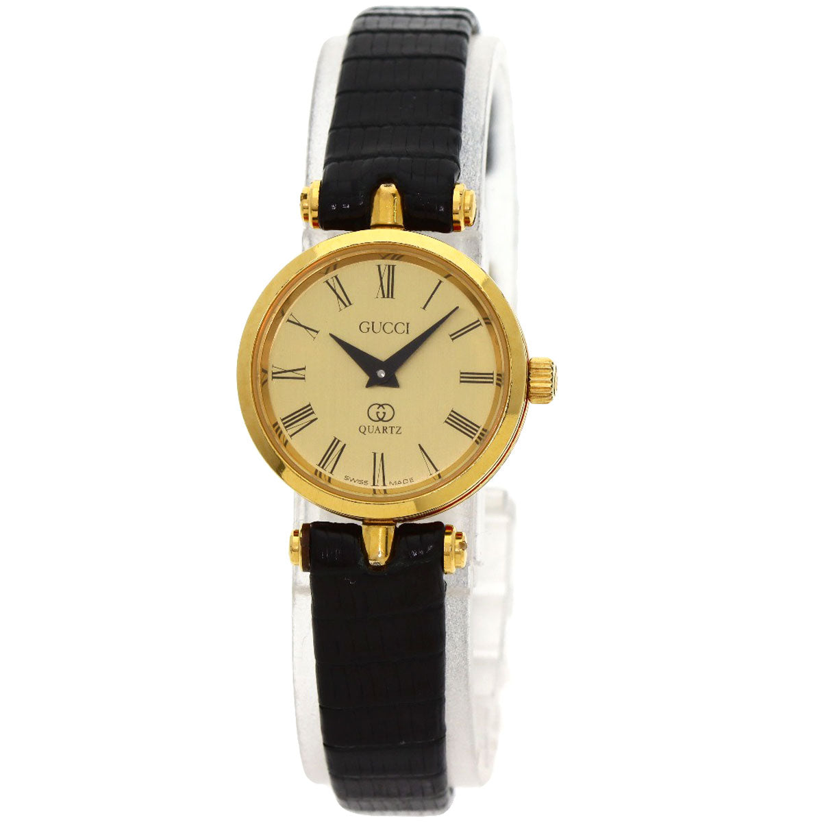 GUCCI Watches Quartz Gold Plated, Leather gold Sherry line gold dial Women d