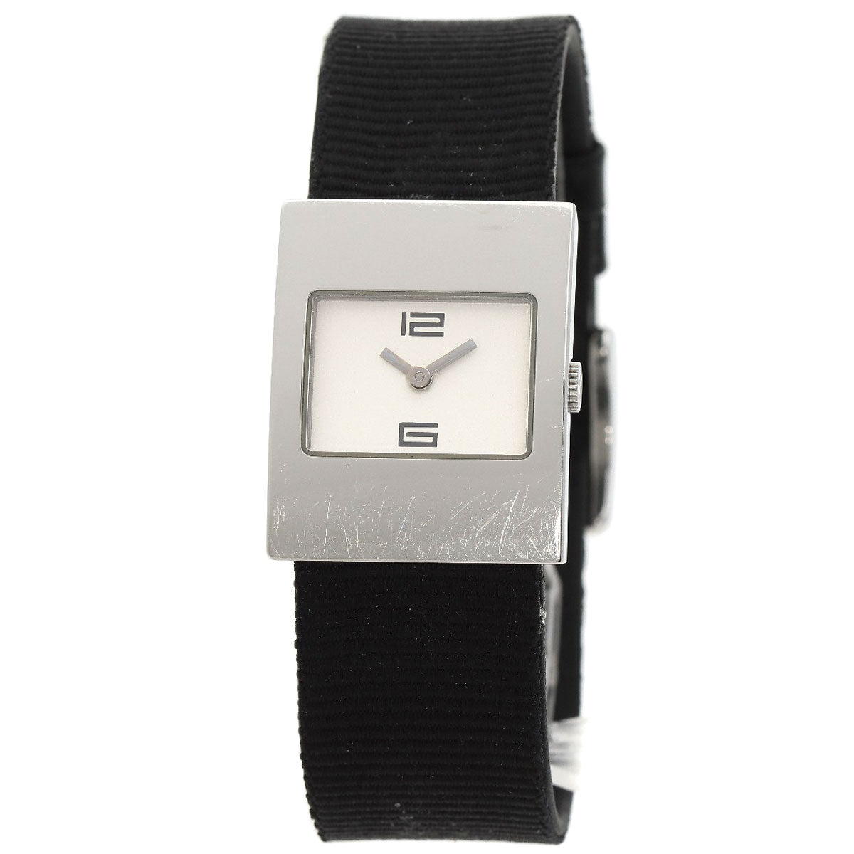 GUCCI Watches Quartz 4900L Stainless Steel, Leather Silver Square face white dial Women d