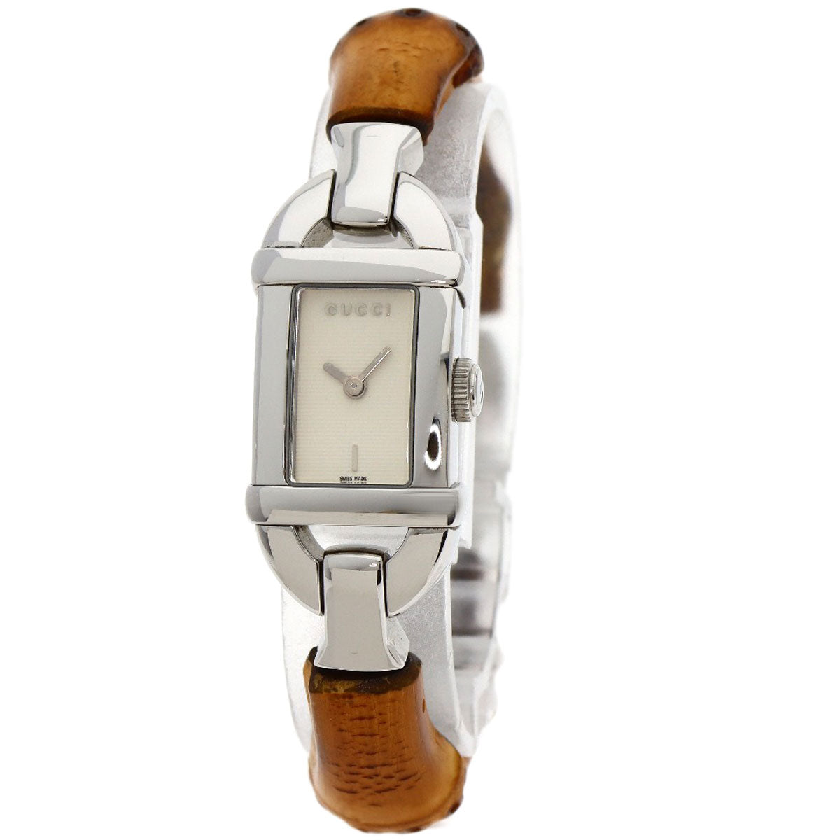 GUCCI Watches Quartz 6800L Stainless Steel, Bamboo Silver Bamboo Silver dial Women d