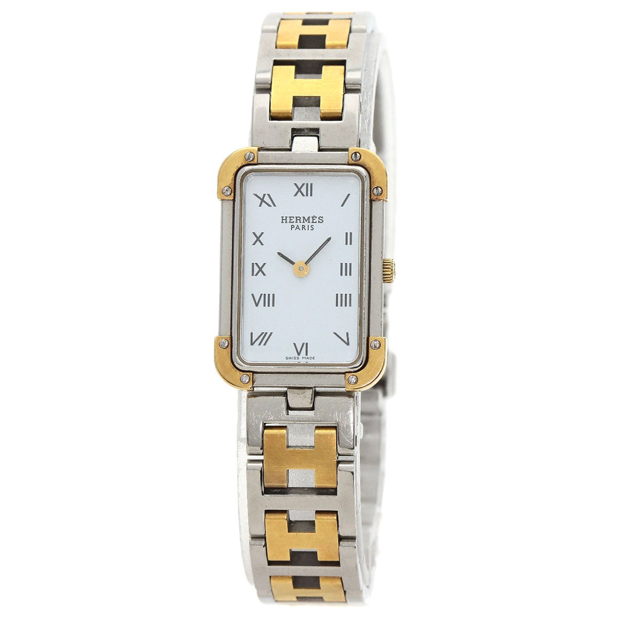 HERMES Watches Quartz CR1.220 Stainless Steel , SSxGP gold Clojure white dial Women d