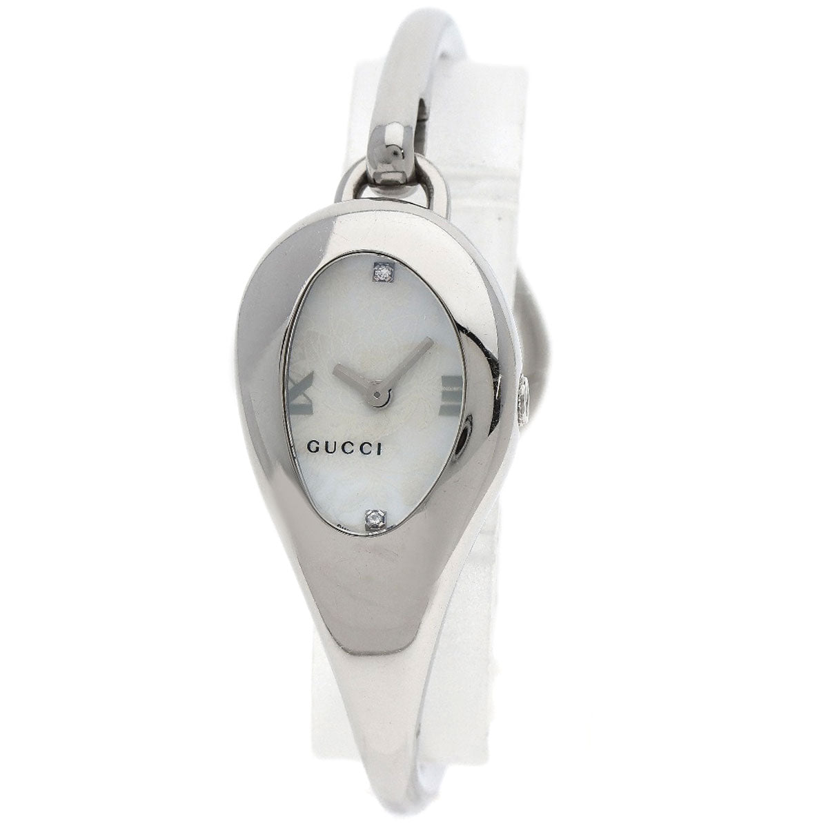 GUCCI Watches Quartz YA103526 Stainless Steel , Stainless Steel Silver Horsebit bangle white dial Women d