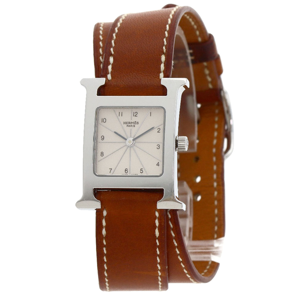 HERMES Watches Quartz HH1.210 Stainless Steel, Leather Silver H watch Deburuturu Silver dial Women d