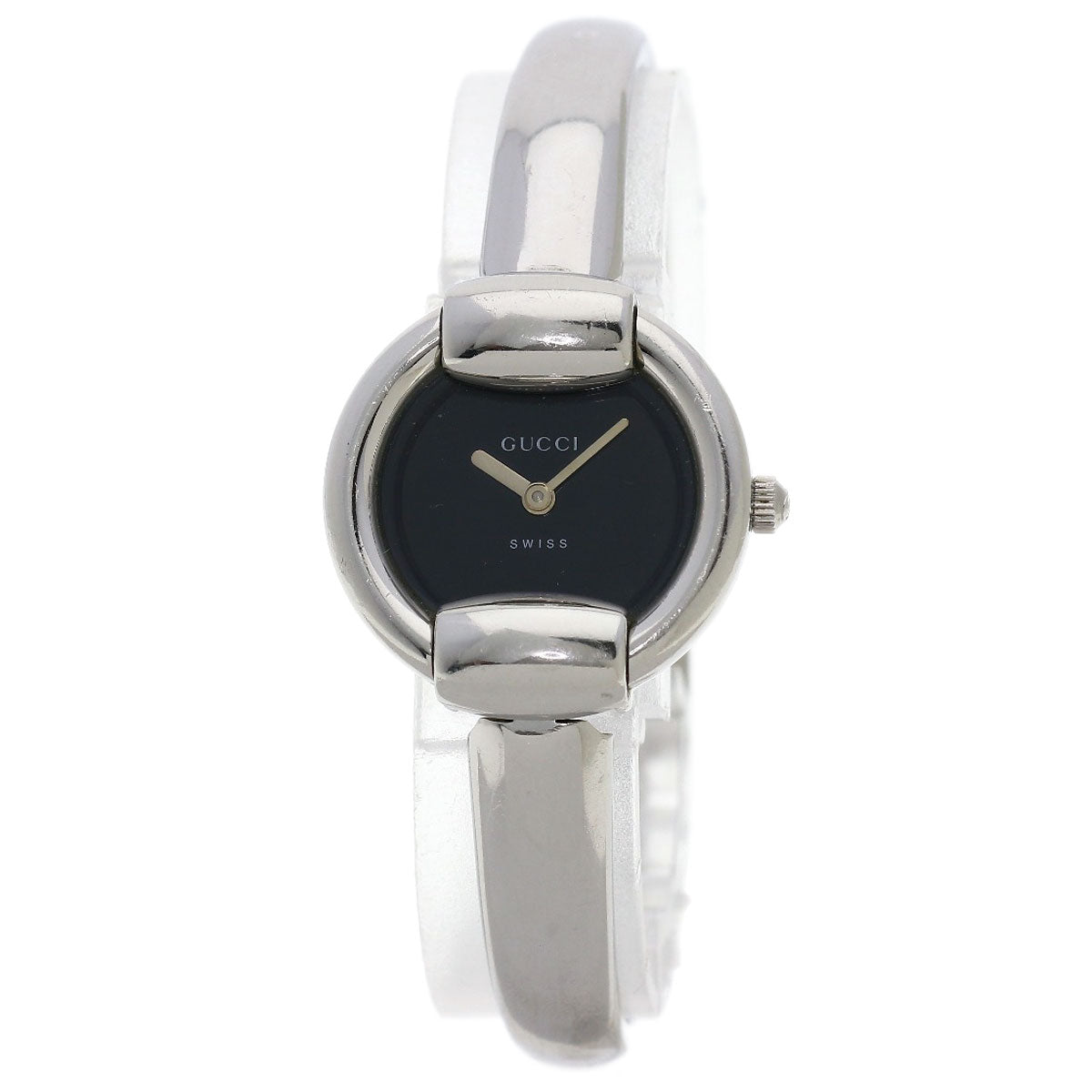 GUCCI Watches Quartz Stainless Steel , Stainless Steel Silver 1400L black dial Women d