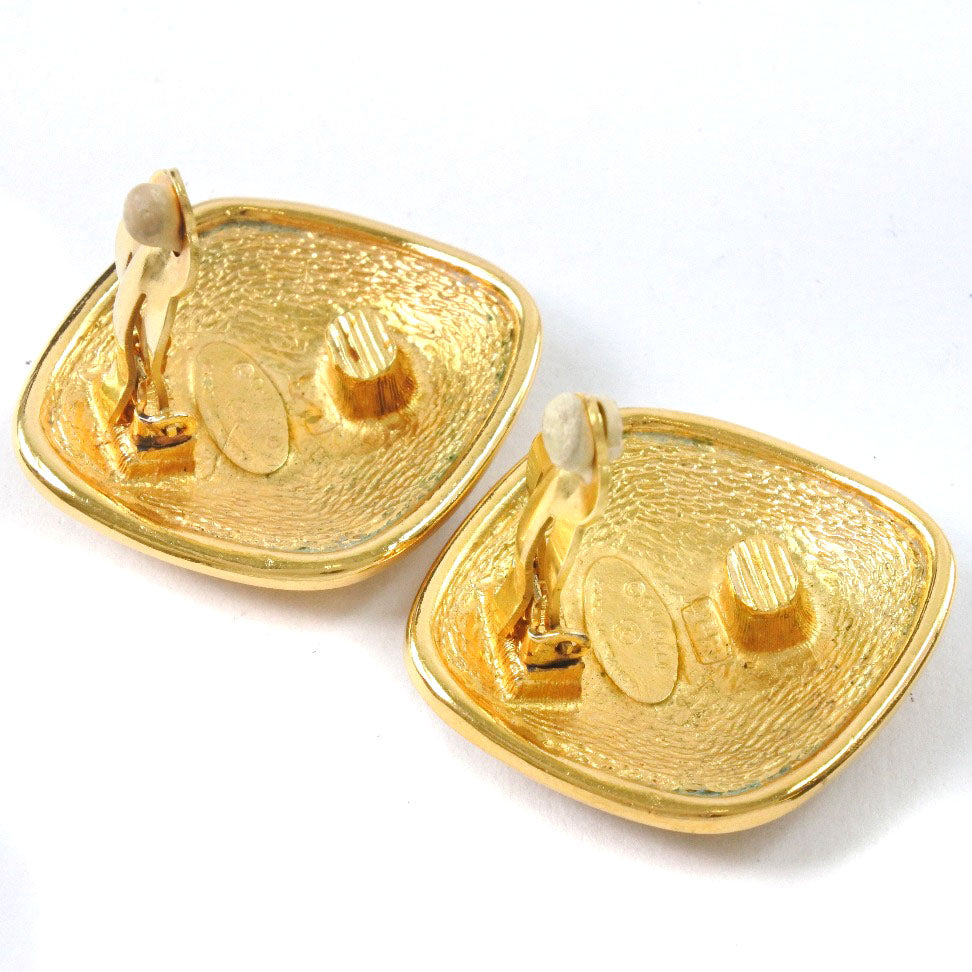 CHANEL Earring Plated Gold gold Rhombus COCO Mark Women