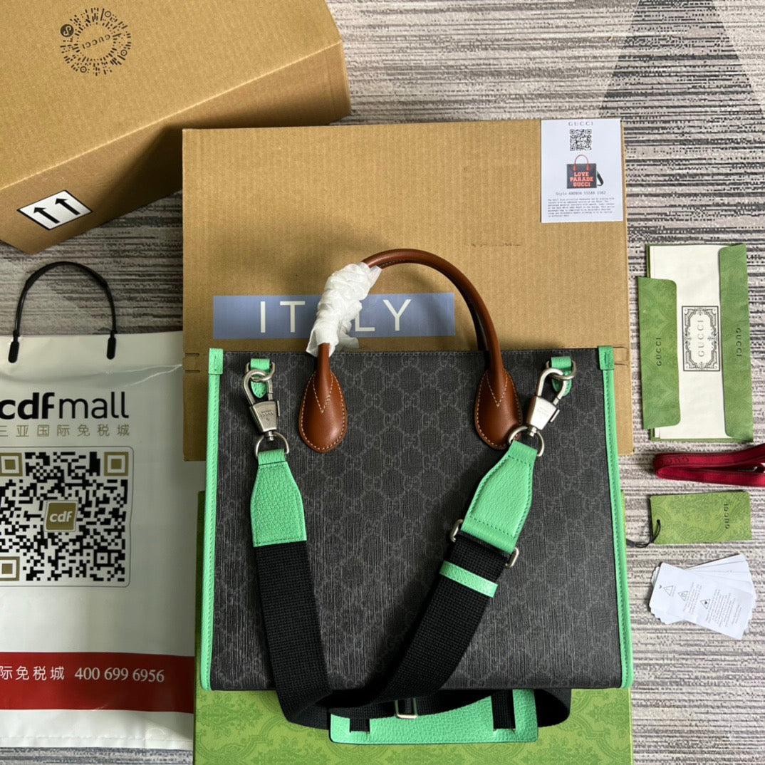 gg Love Parade gg Tote Bag Green For Women, Women’s Bags 12in/31cm gg