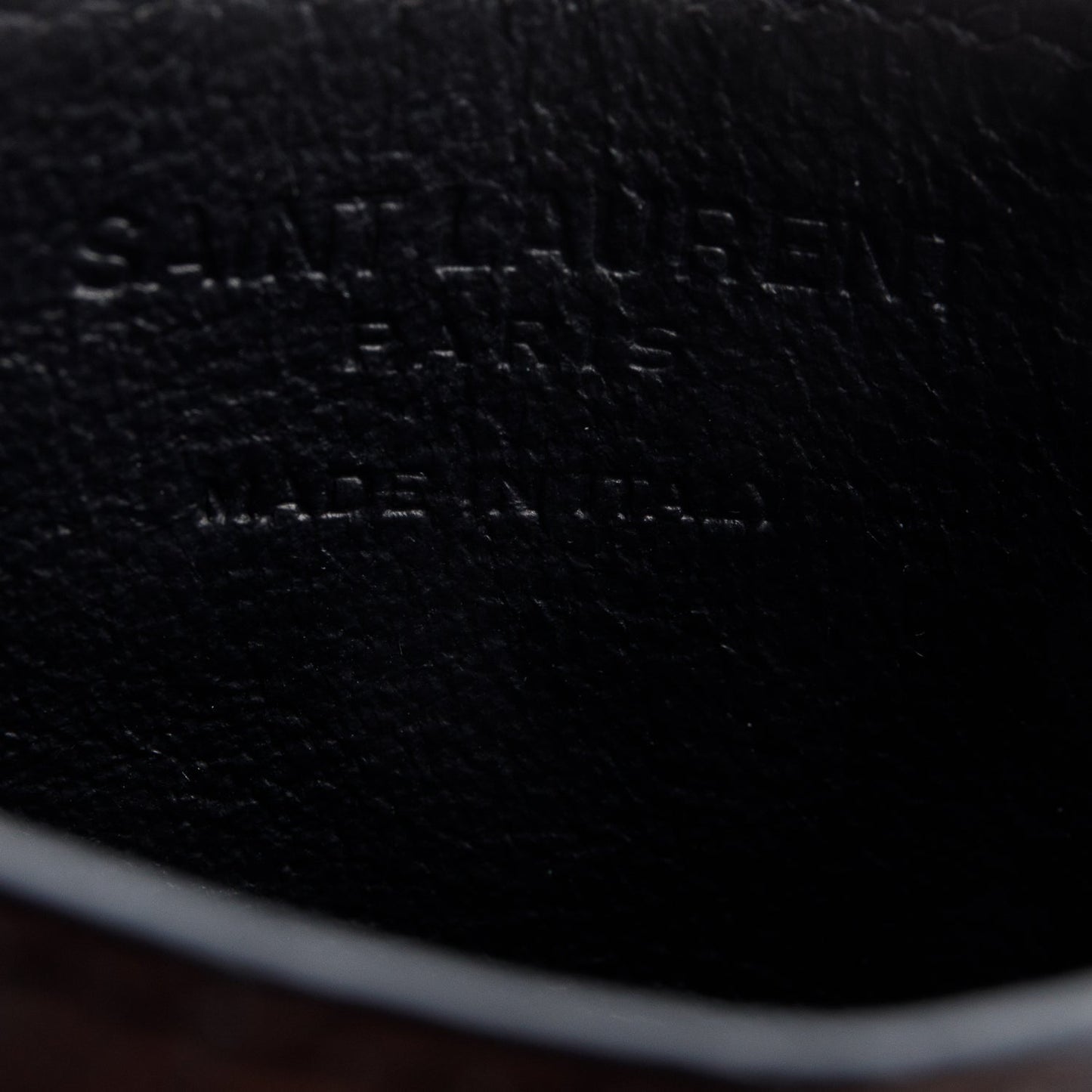 Saint Laurent Black Crocodile Embossed Leather Paris Card Case