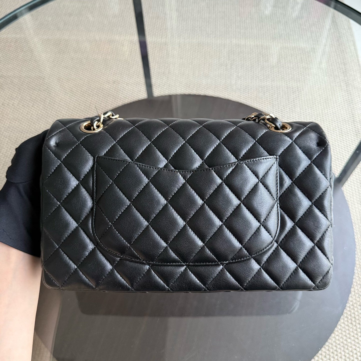 Chanel Classic Flap Medium - Special Valentine Edition 25CM Quilted Lambskin Black Gold Hardware Series 19