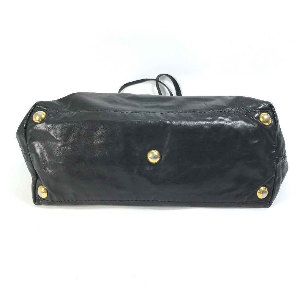GUCCI Tote Bag 207292 leather black stud hysteria Women