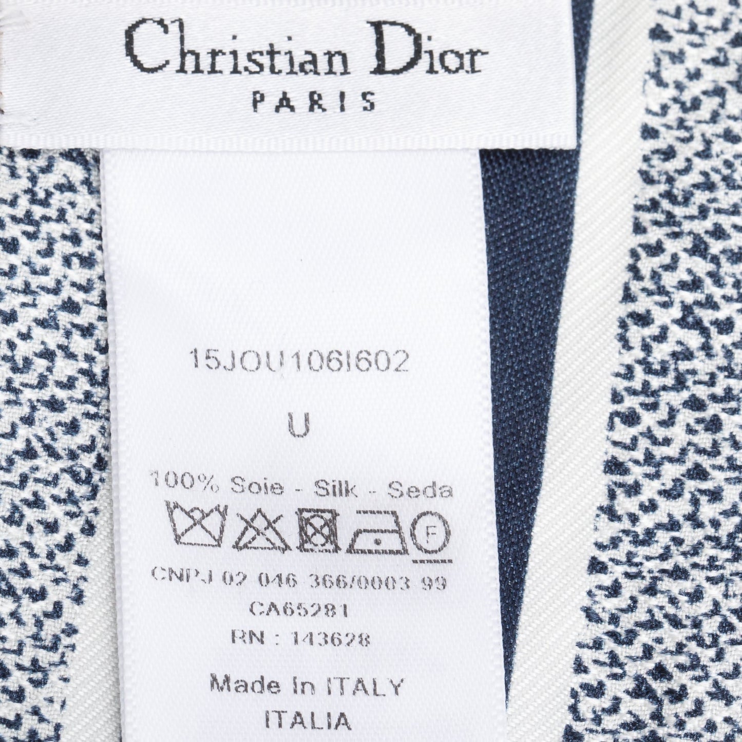 Christian Dior White and Navy Toile De Jouy Sauvage Mitzah Silk Twilly