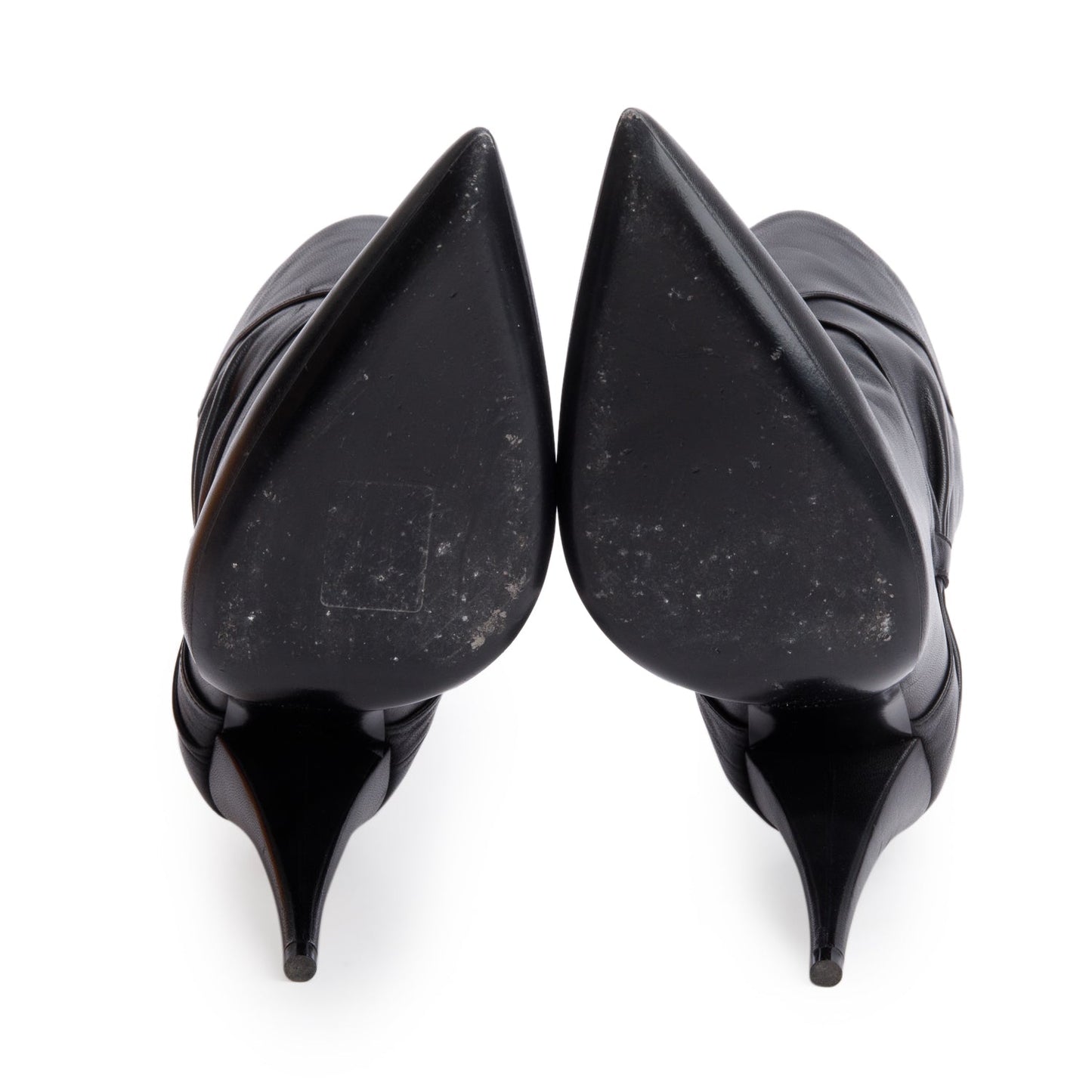 Saint Laurent Black Calf Leather Santiago Russo Kiki 100 Booties, Size 36.5