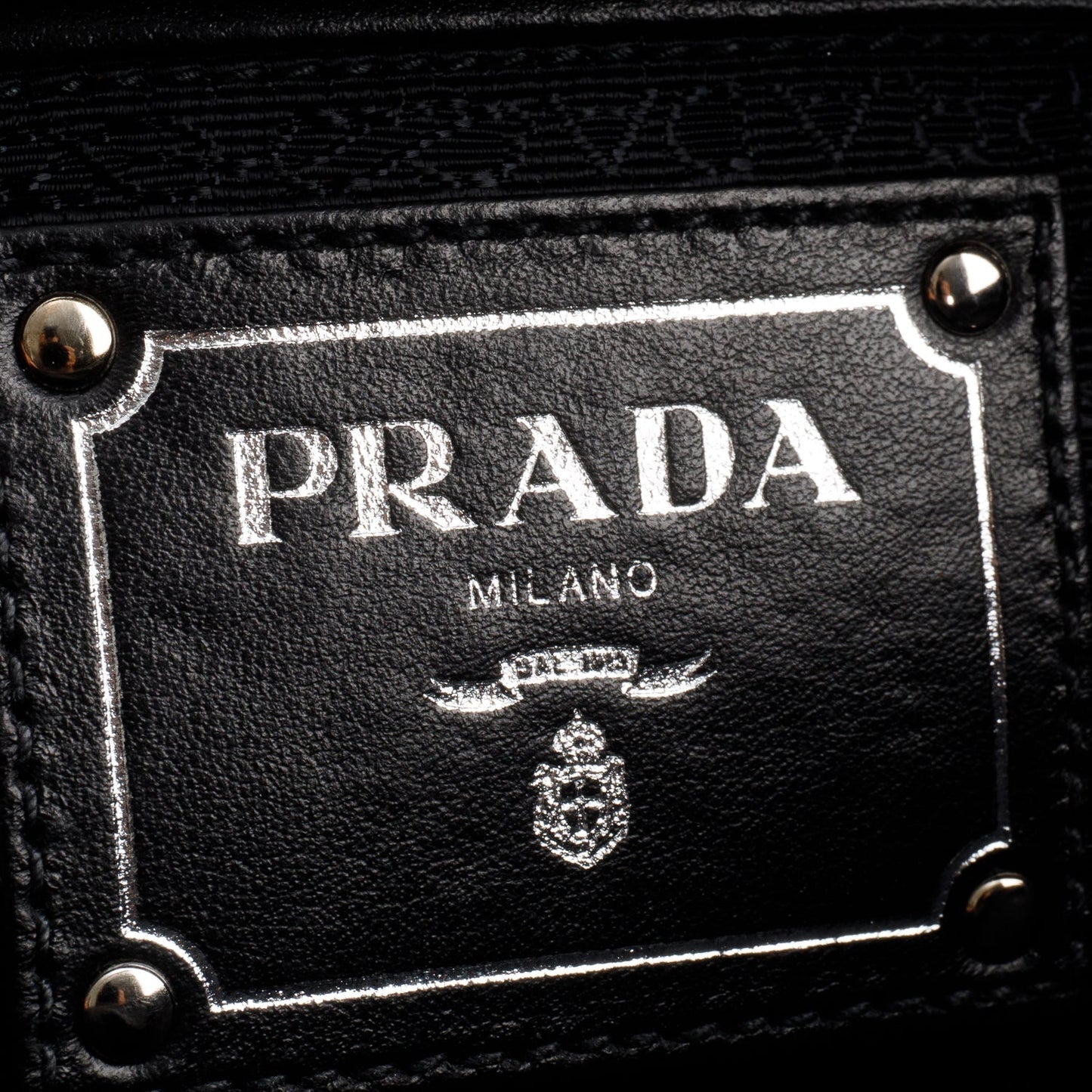 Prada Black Nylon Tessuto Solf Calf Tote