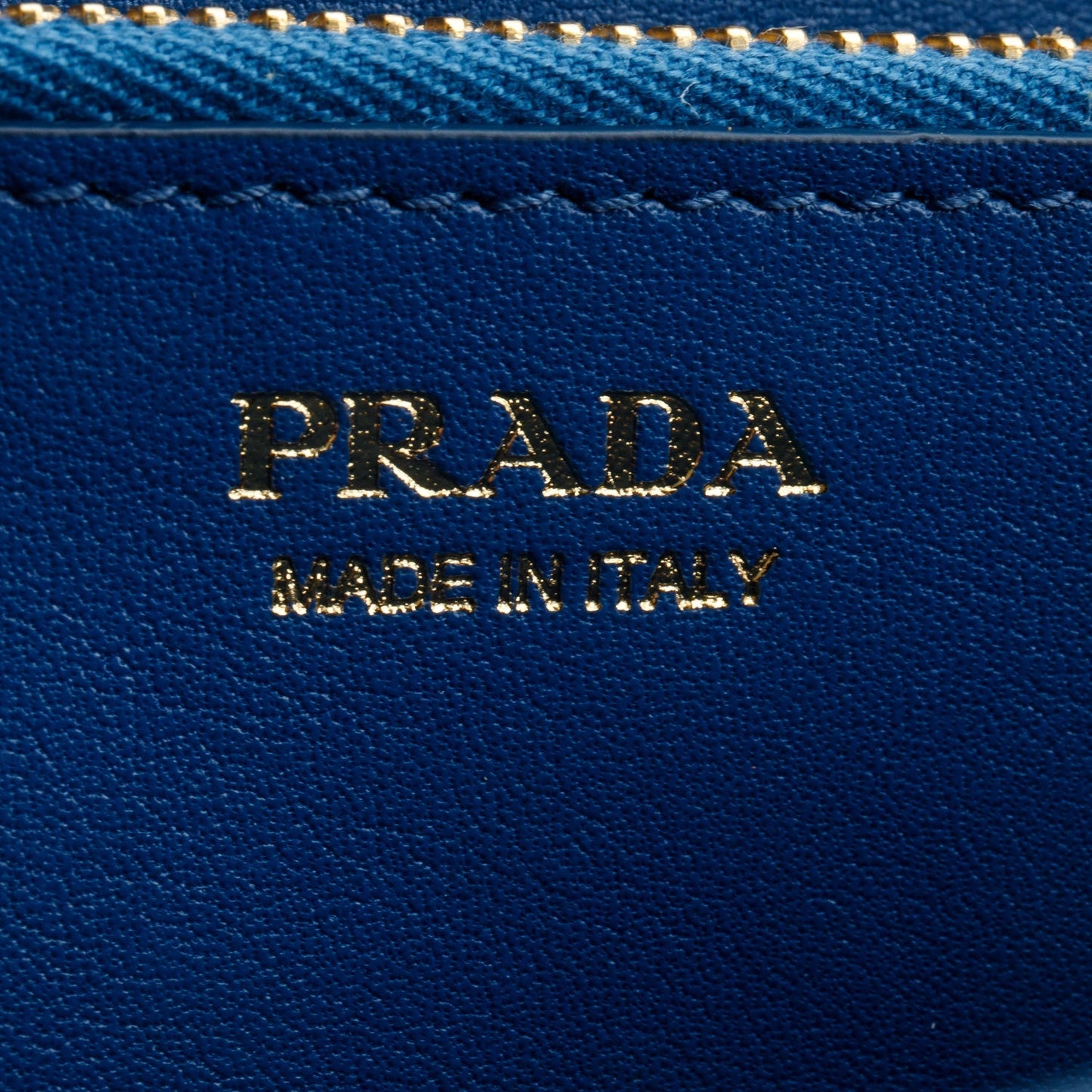 Prada Blue Vitello Move Leather Continental Wallet