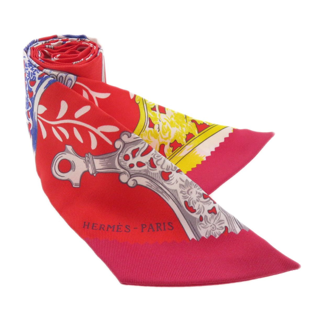 HERMES scarf silk Red Twilly Women d