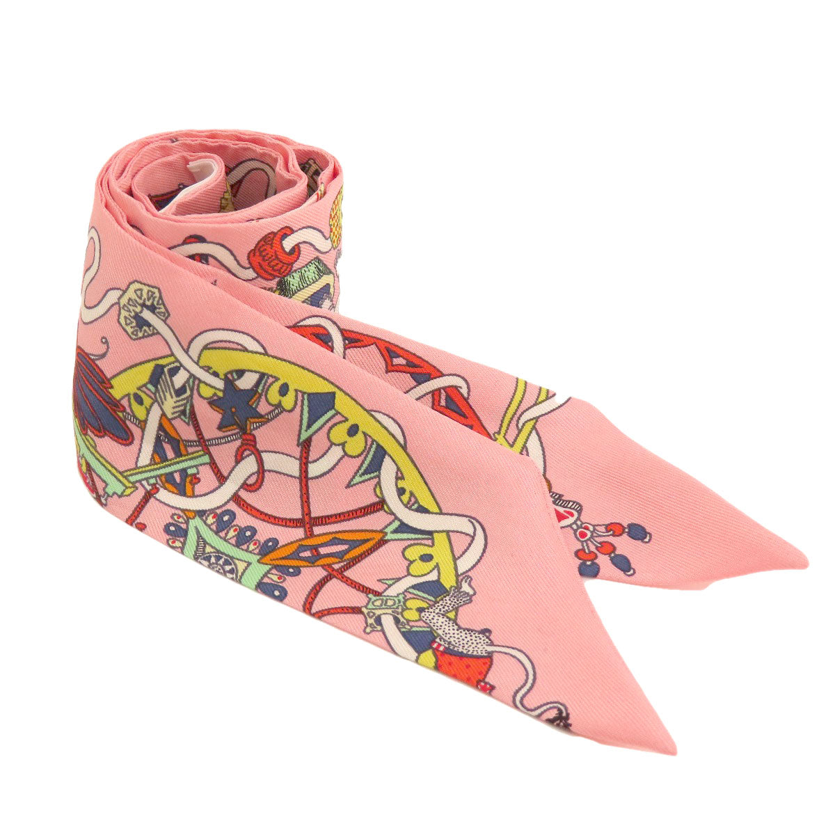 HERMES scarf silk pink Twilly Women d