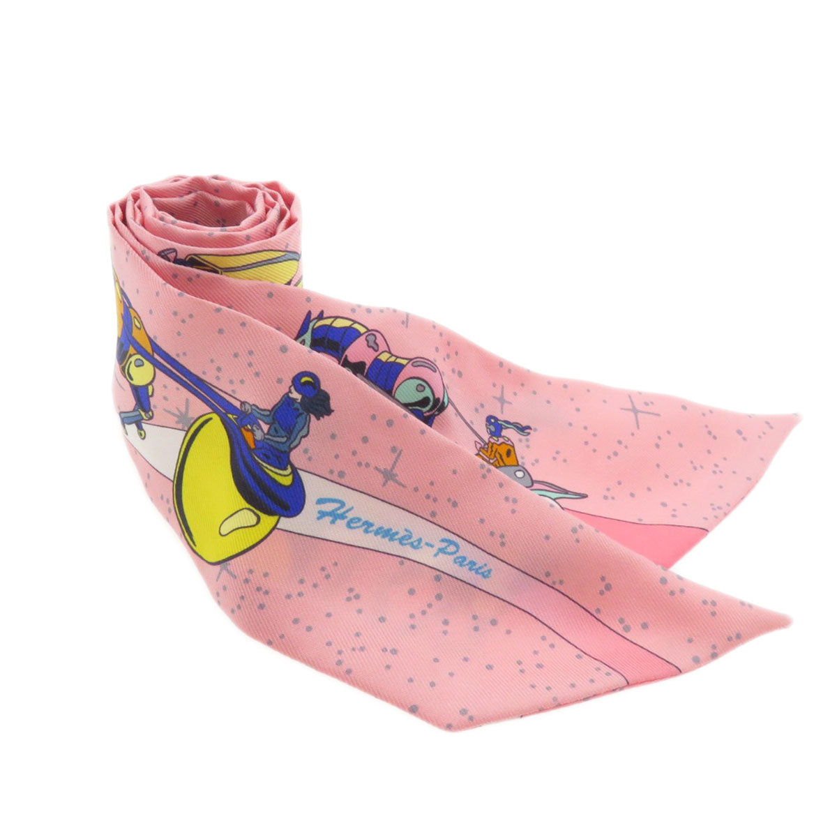 HERMES scarf silk pink Twilly Women d
