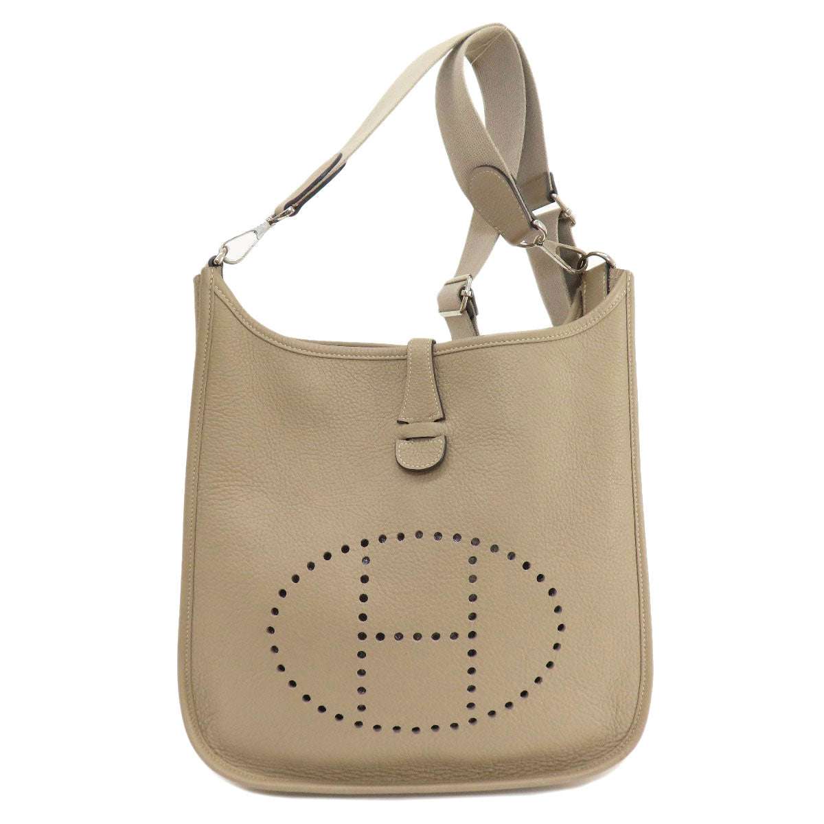 HERMES Shoulder Bag Taurillon Clemence Ocher Evelyn 3 SilverMetal Women d
