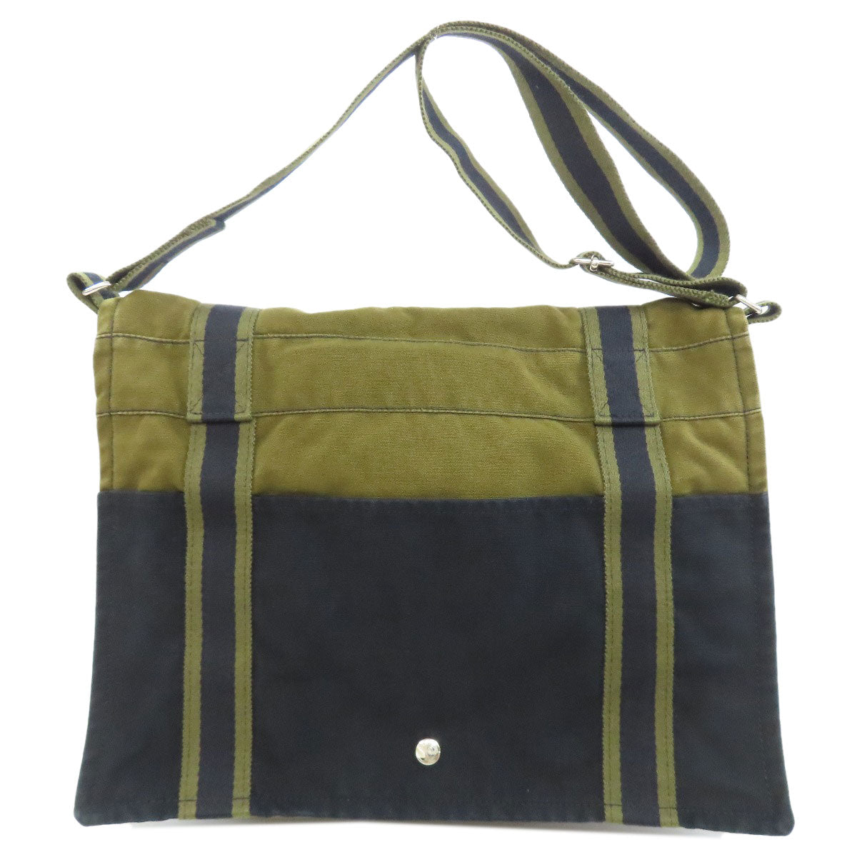 HERMES Shoulder Bag canvas black Sac Fourre Tout Bassus Women d