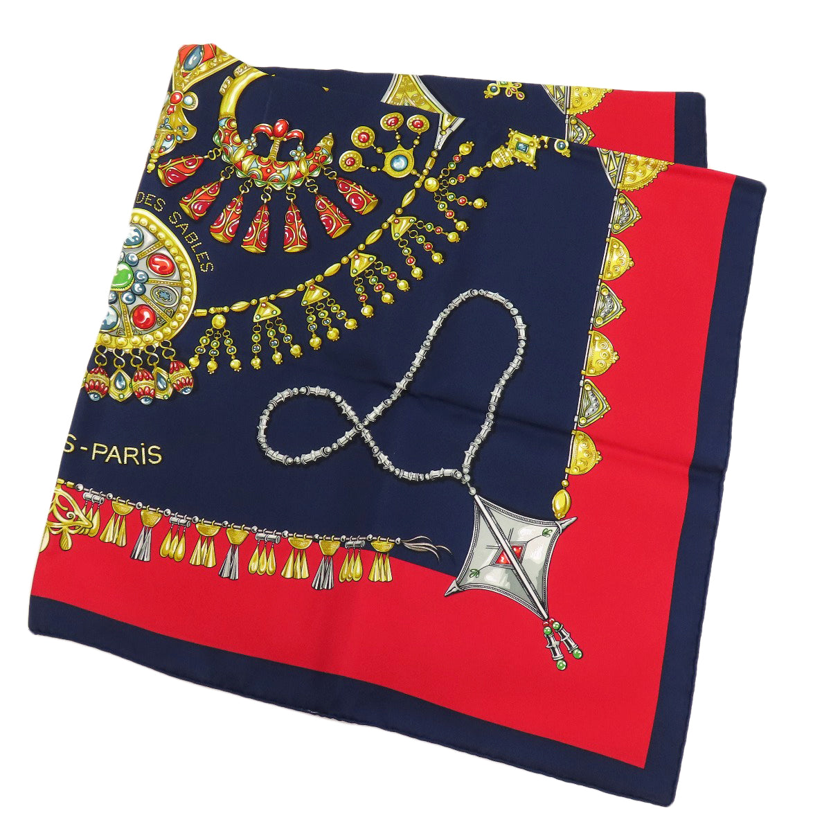 HERMES scarf silk Navy Carre90 Women d