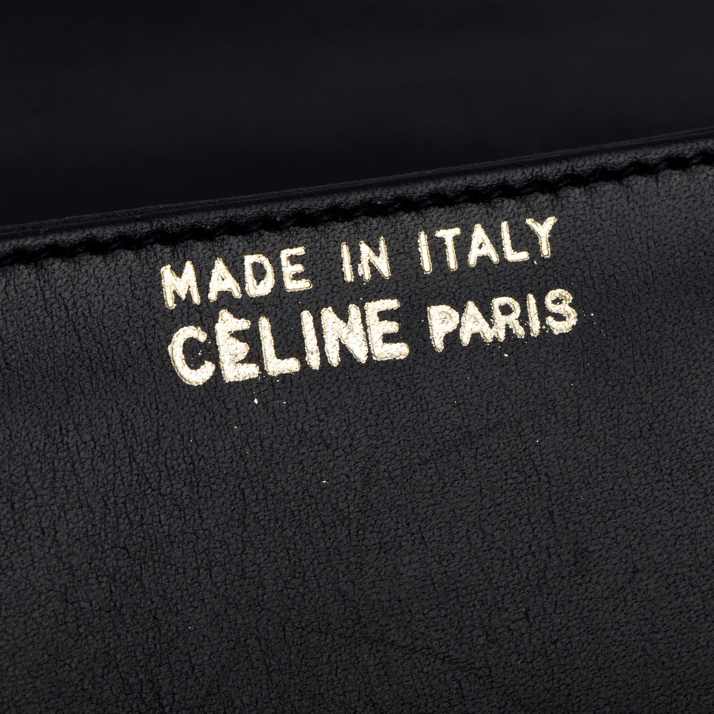 Celine Black Leather Horse Carriage Shoulder Bag