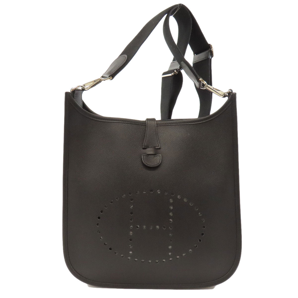 HERMES Shoulder Bag Epsom black Evelyn 3 PM SilverMetal Women d
