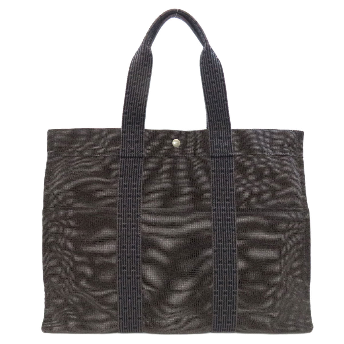 HERMES Tote Bag canvas gray Her Line GM Women d