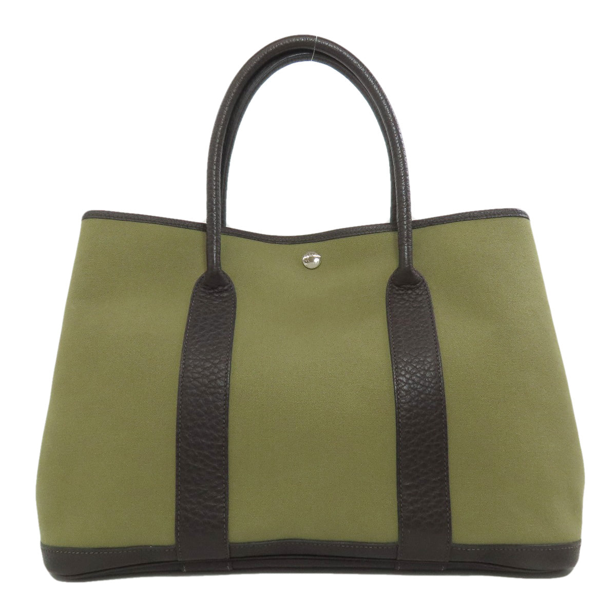 HERMES Tote Bag Towar Officche green Garden Party PM SilverMetal Women d