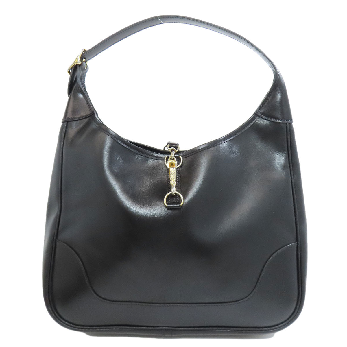 HERMES Shoulder Bag Calfskin black Trim 31 Gold Metal Women d