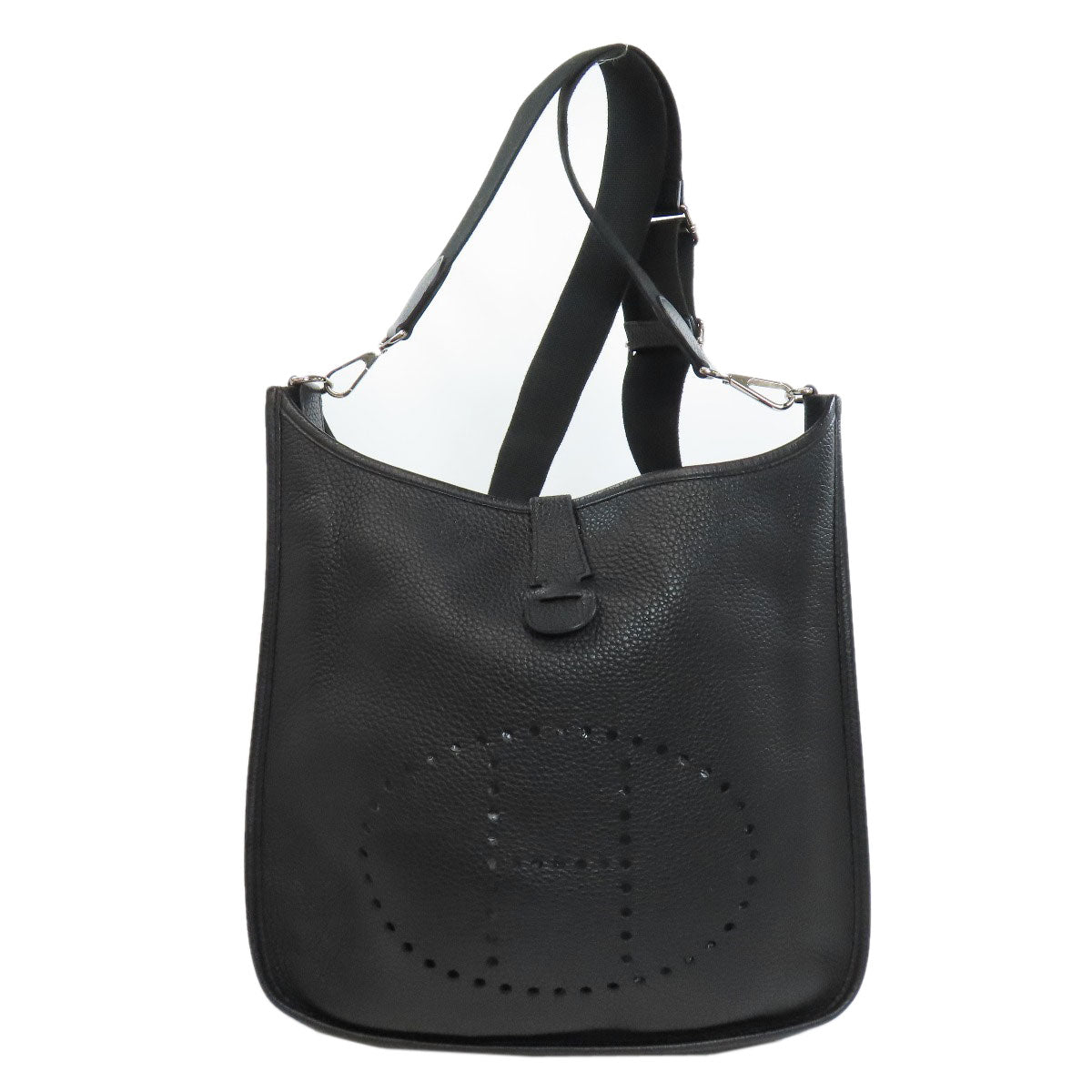 HERMES Shoulder Bag Togo black Evelyn 3 GM SilverMetal Women d