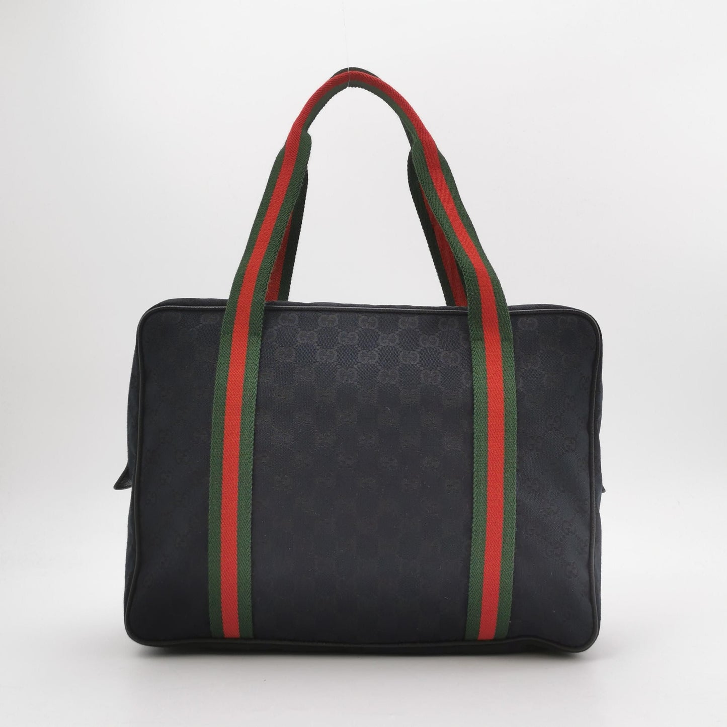 Gucci Leather and Canvas Striped Tote Bag
