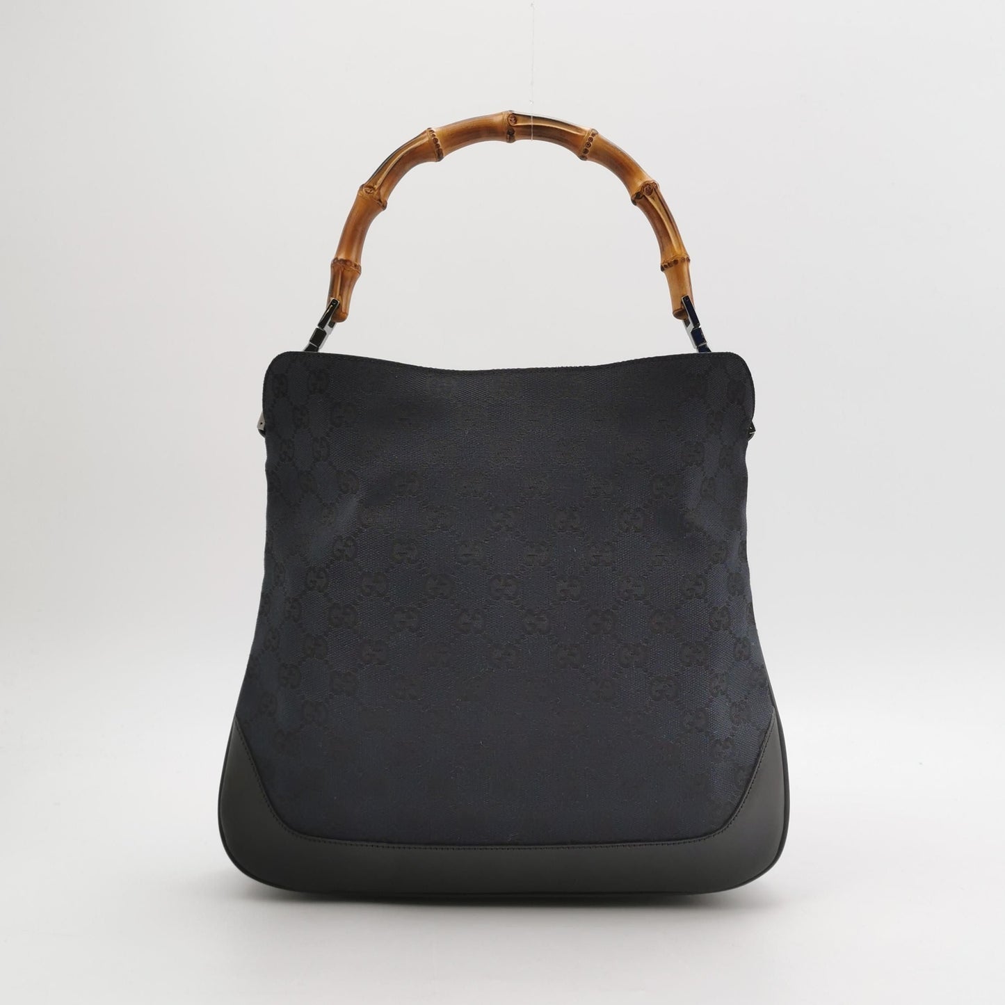 Gucci GG Canvas and Leather Bamboo Handle Shoulder Bag