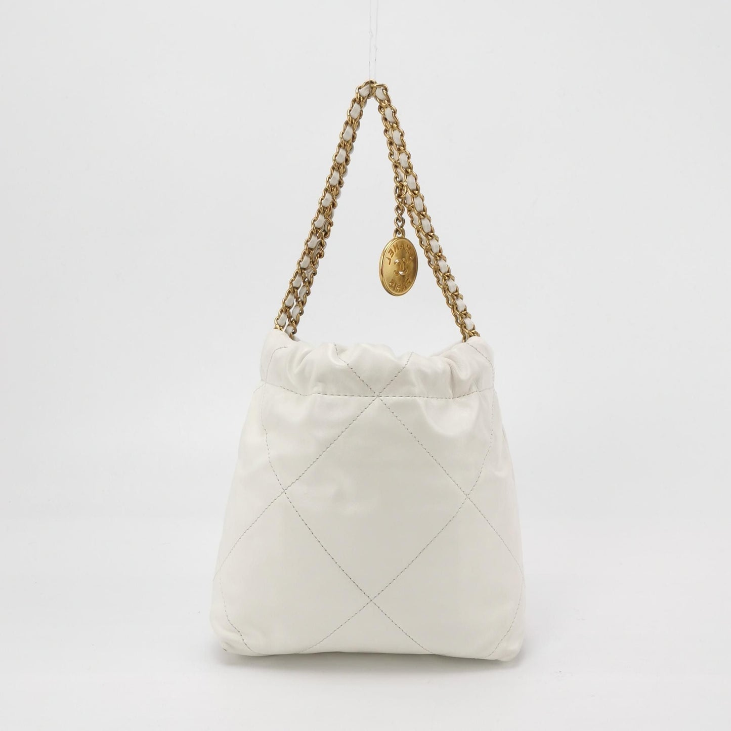 Chanel 22Bag Mini Calfskin Solid Quilted Logo Coin Pendant Crossbody Shoulder Bag 250604781222177