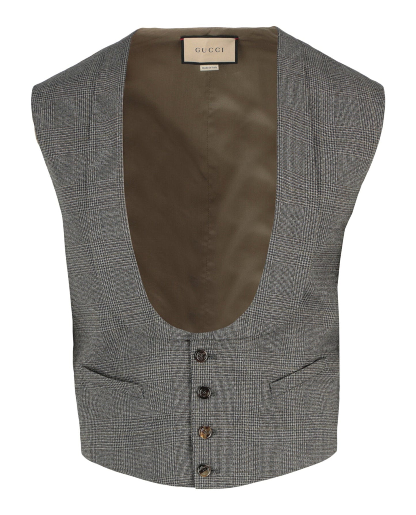 Gucci Mens Plaid Tailored Vest