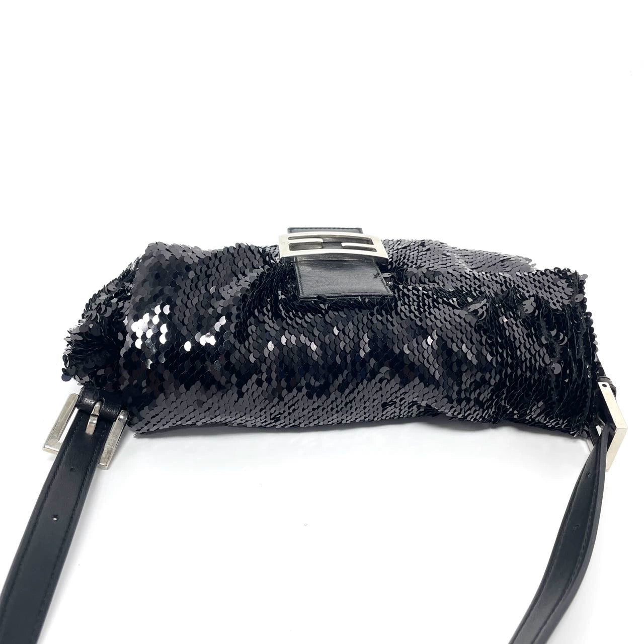 Fendi Baguette Black Sequins and Leather