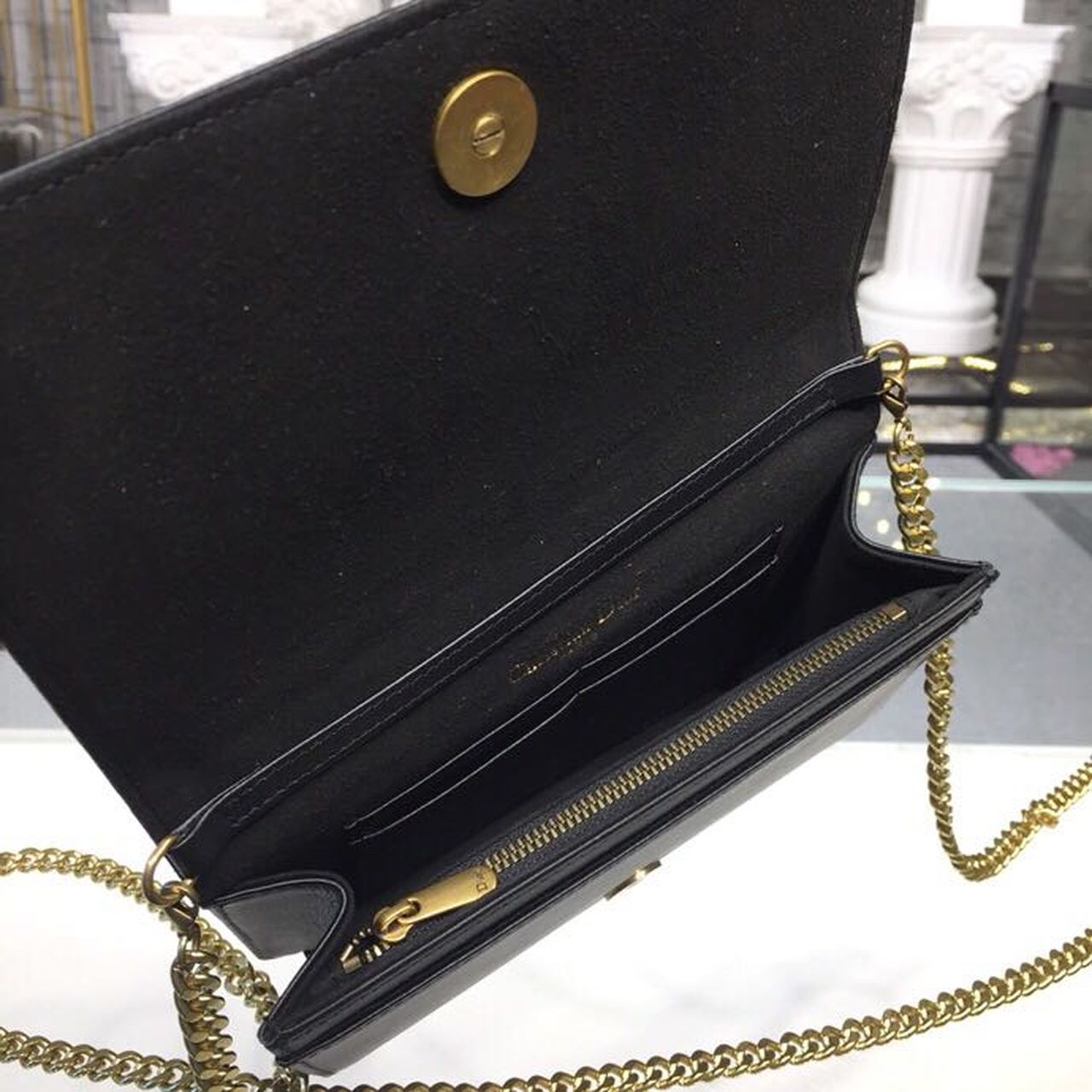 Top Quality Top Qualityama Studded WOC Chain Clutch Black For Women 7.5in/19cm CD