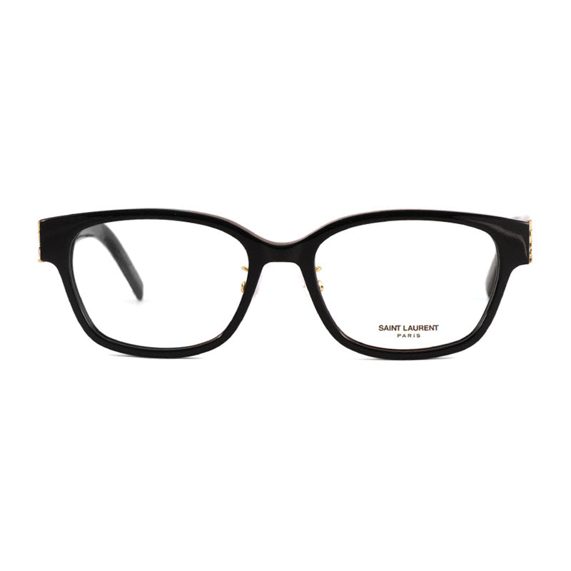 Saint Laurent Eyeglasses Square Full Rim, Shiny Black Frame and Clear Demo Lens Lens SLM33/J001